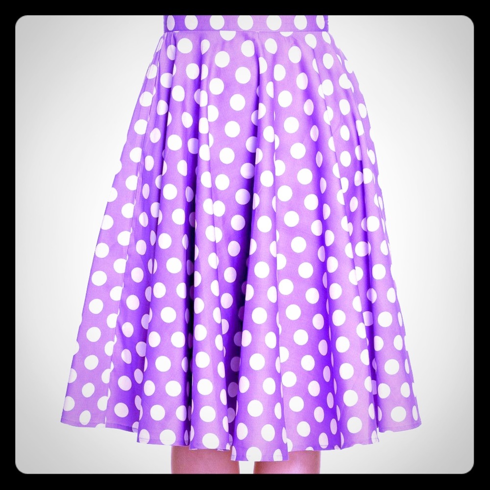 Hell bunny purple polka dot skirt